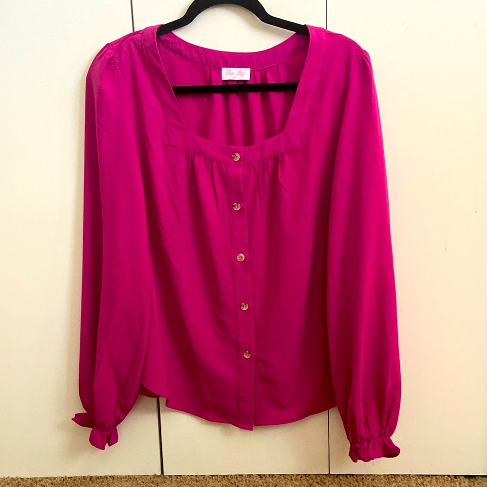 Pink Lily boutique Promise Me magenta blouse